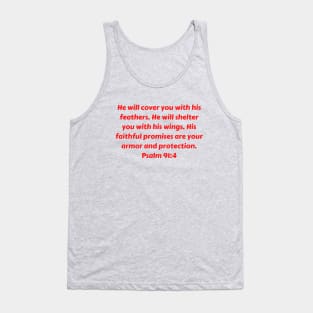 Bible Verse Psalm 91:4 Tank Top